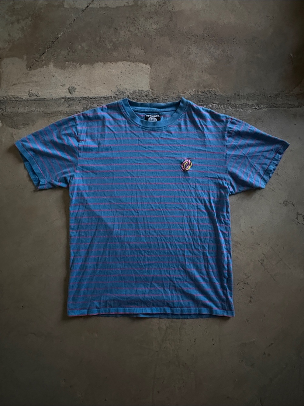 Odd Future Blue & Pink Striped Short Sleeve Tee